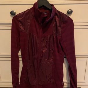 maroon workout zip up